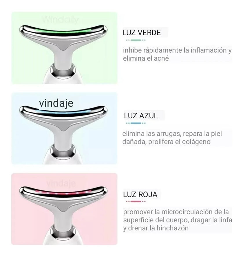 Masajeador Facial LED Antiedad – Reduce Papada, Arrugas y Flacidez