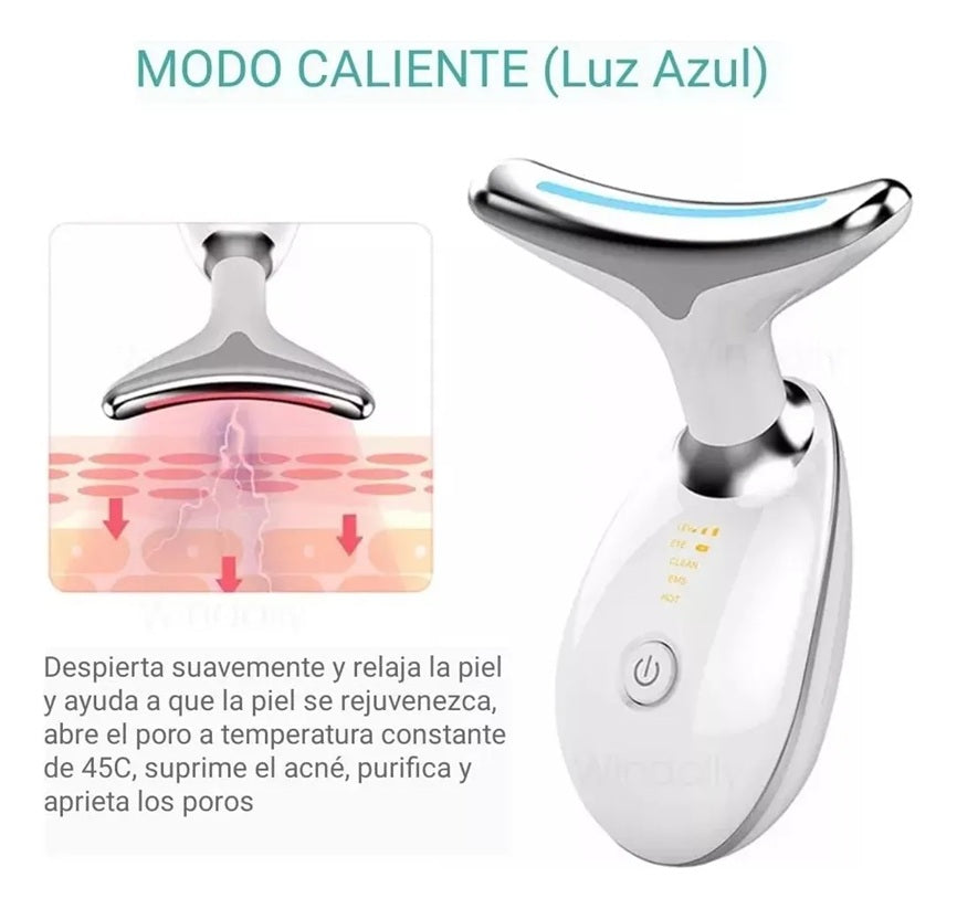Masajeador Facial LED Antiedad – Reduce Papada, Arrugas y Flacidez